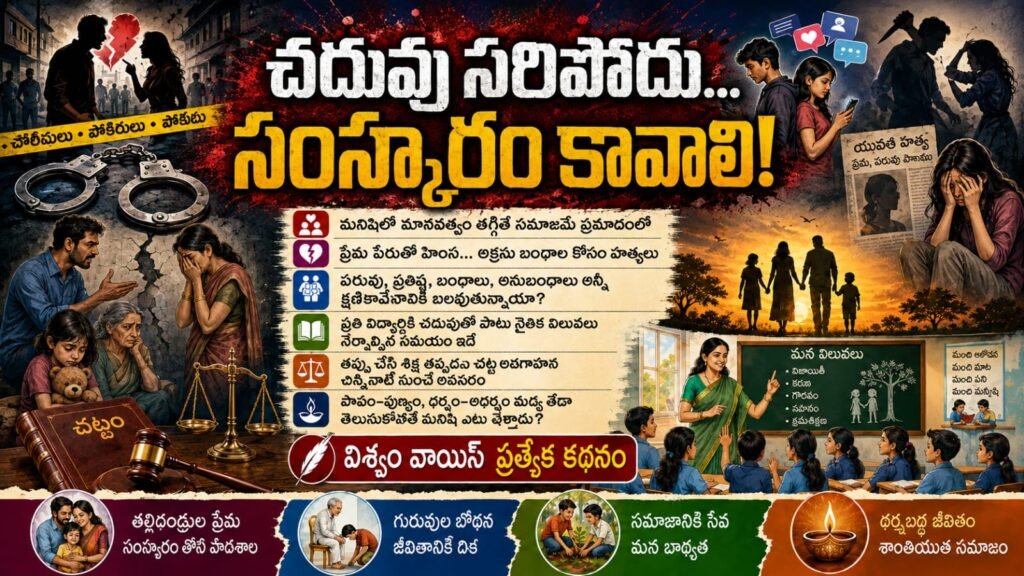 చదువు సరిపోదు… సంస్కారం కావాలి!